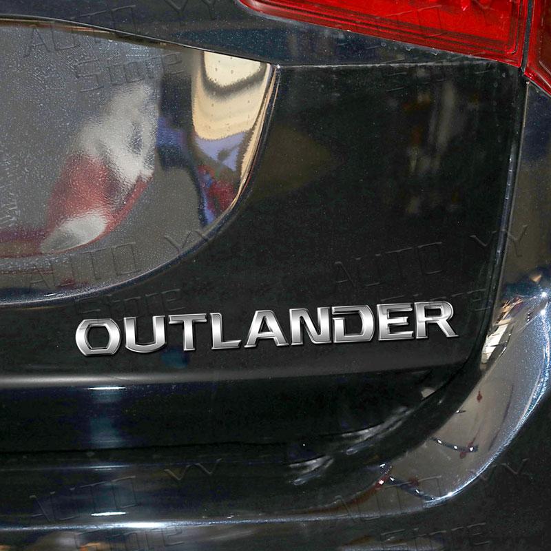 3D ABS Plastic OUTLANDER Letter Logo Car Rear Bumper Trunk Body Sticker For Mitsubishi Car Styling Accessories
