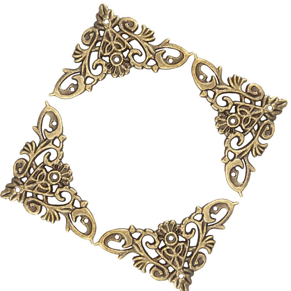 12pcs Metal Hollow Shape Corner Antique Style Edge Protector Home & Office Daily Supplies