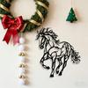 Heavy Duty Rustproof Metal Galloping Horse Wall Art Sculpture Modern Farmhouse Decor
