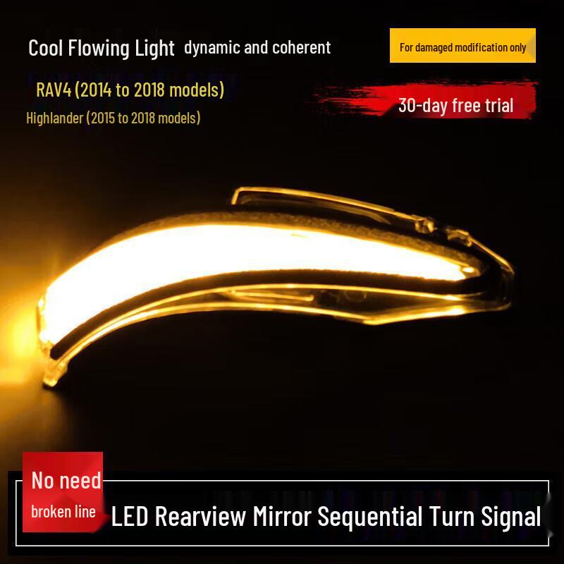14-18 Model Highlander/RAV4/Rongfang Rearview Mirror Sequential Turn Signal Cover 14-18 RAV4 Pair