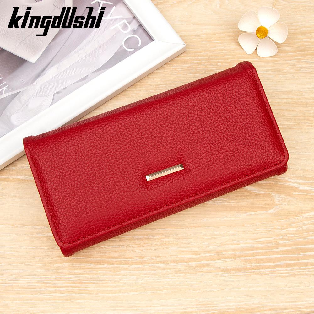 

Women s Lychee Grain Long Wallet - Multifunctional Clutch with Zipper Coin Purse and Card Holder