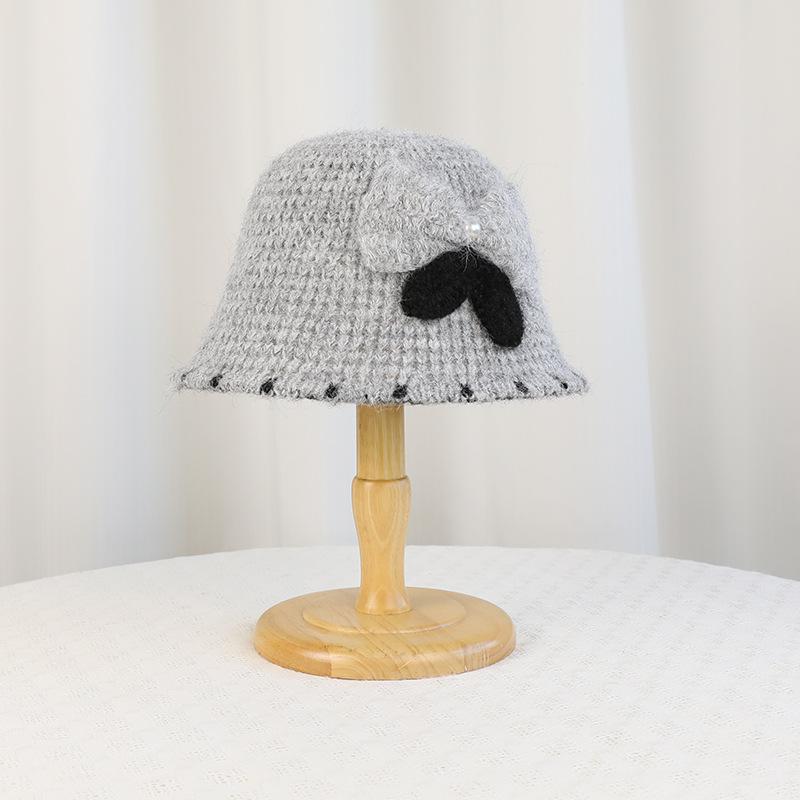 Autumn and winter warm bucket hat small face fashion ear protector basin hat versatile knitted wool hat women