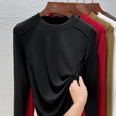 Autumn and Winter Women's Bottoming Shirt Long Sleeve Blouse Inner Bottoming Shirt Design Tops