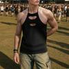 INCERUN Men Strap Sleeveless Hollow Out Mesh Sheer Solid Tanks Camisole
