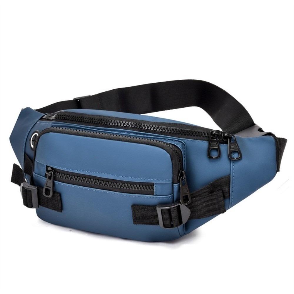 Multi-pocket Men Waist Pack Sling Fanny Pack Casual Chest Bag  Climb синий