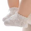 4 Pairs Princess Lace Floral Socks Baby Socks Kid Dancing Socks White Ruffle Socks Infant Foot Socks for Girl 0-7 Year
