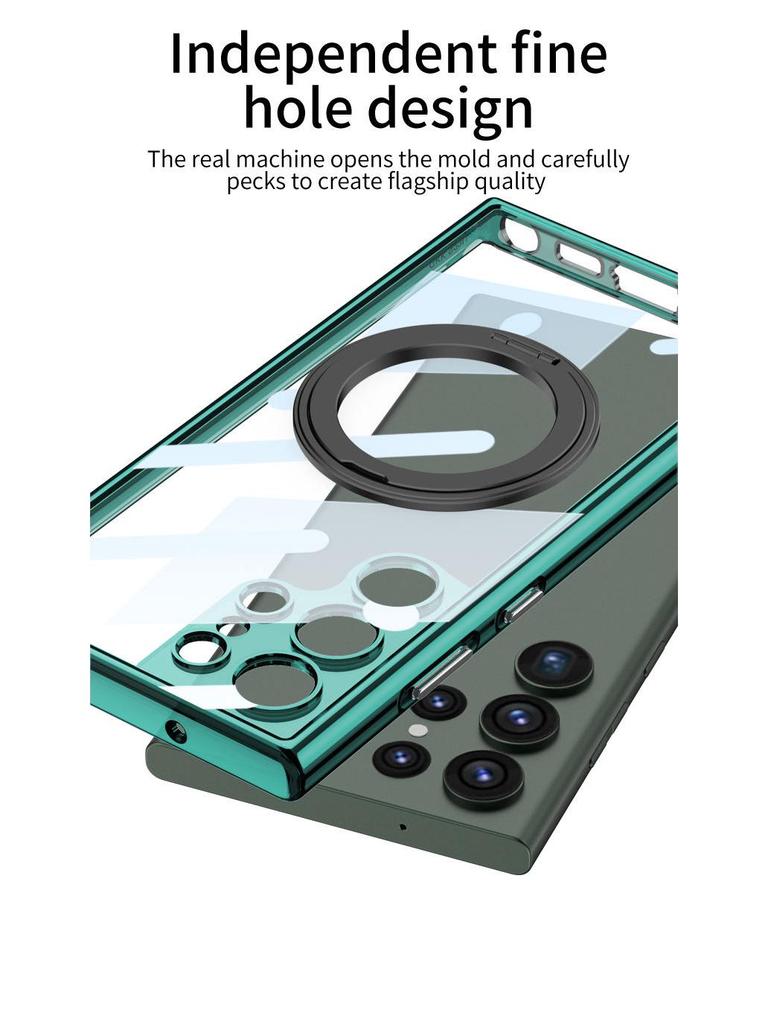 Samsung S24 Ultra Wireless Charging Phone Case with Magnetic Rotating Stand