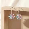 New Year's New Ice Cream Color Gradual Change Snowflake Acrylic Earrings 2025 Retro Literary Winter Atmosphere Earrings