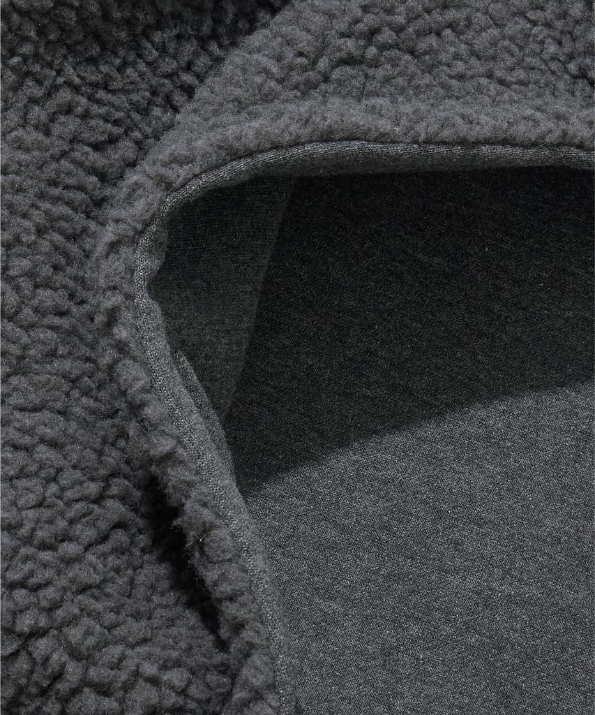 Agod Reversible Heavy Fleece Boa Hooded Zip-Up [Charcoal]