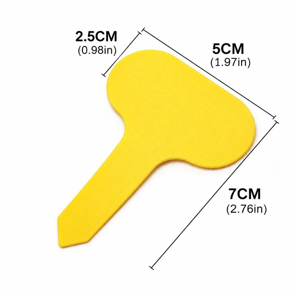 100 Pcs T-Shape Design Plant Labels Yellow T-Type Plant Labels Portable Garden Signs Gardening Use