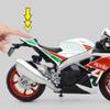 1/12 Aprilia RSV4 RR1000 Rennmotorräder Legierung Motorradmodell Stoßdämpfer Sammlerstück Spielzeugauto Kindergeschenk