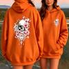 Autumn Womens Hoodies Gothic Skull Flower Printing Men Women Fashion Pullover Long Sleeves Loose Casual Vintage Sweatshirts