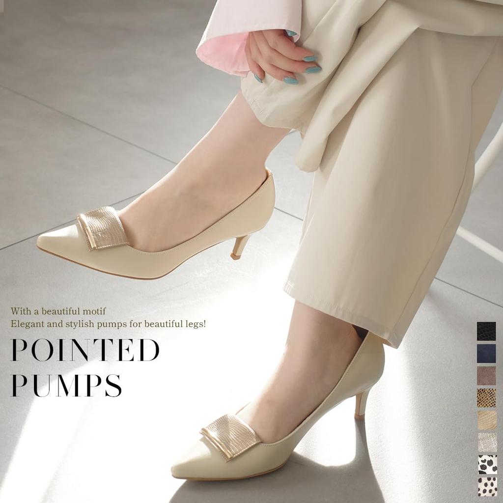 [AmiAmi] 6cm Heel Pointed Toe Pumps for Women KH7542 (M (23.5cm-24.0cm), Black (Suede))