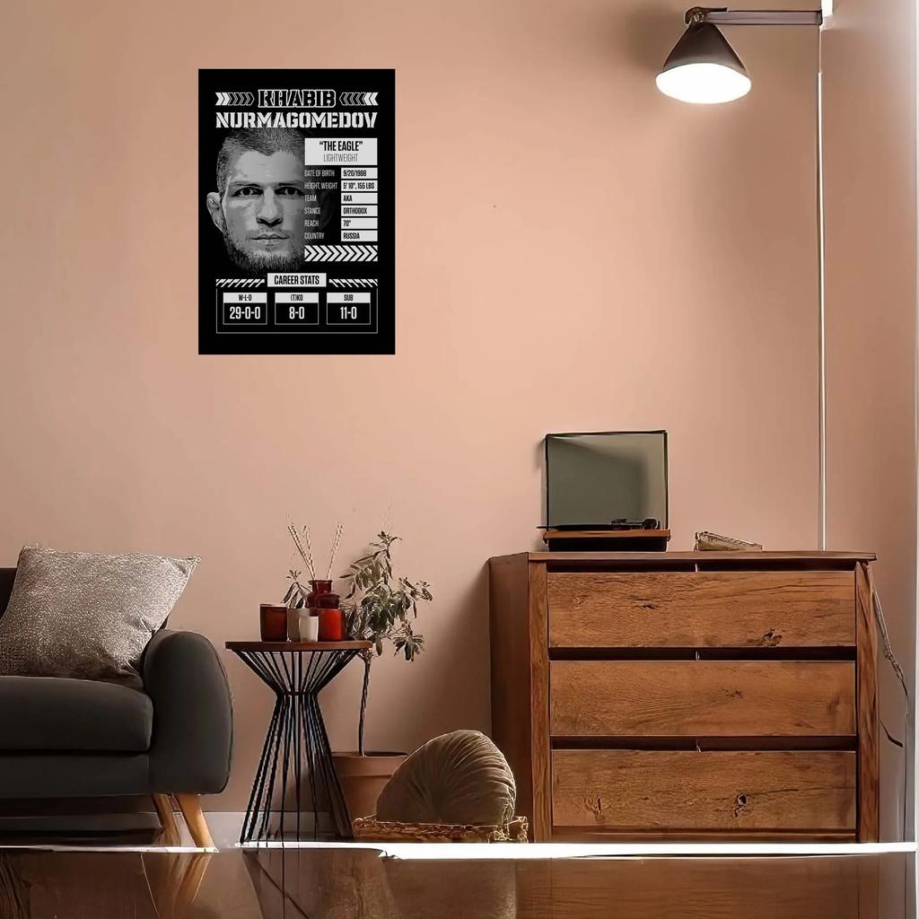 Khabib Metallskylt Boxningsaffischer Dekoration för Heminredningsartiklar Vintage Plåtskylt Plakett för Väggkonstdekoration Kaffebar