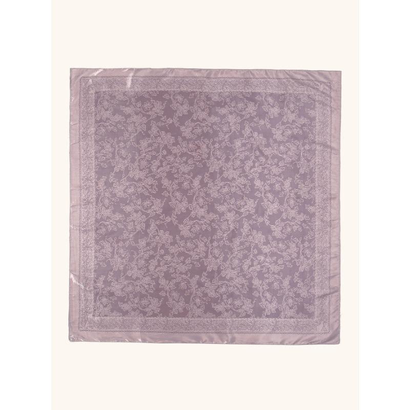 Hot-selling popular line flower satin square scarf light luxury elegant professional scarf ethnic headscarf women
