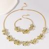 European and American jewelry versatile bow necklace women's simple fashion long chain necklace bracelet set