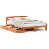 Solid Wood Bed Without Mattress Wax Brown 120 X 200 Cm Pine Wood