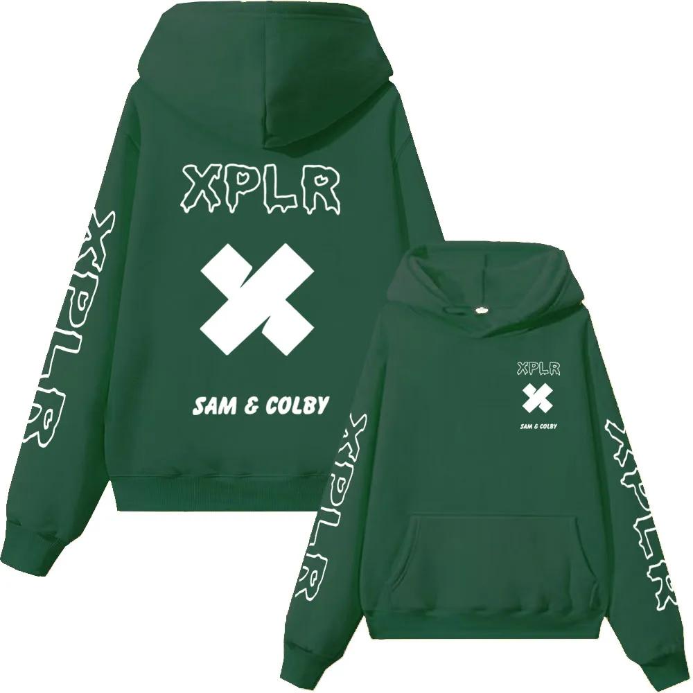 2025 nueva sudadera Xplr Sam and Colby Chainlink Merch ropa deportiva estampada en forma de corazón para hombre y mujer jersey de manga larga