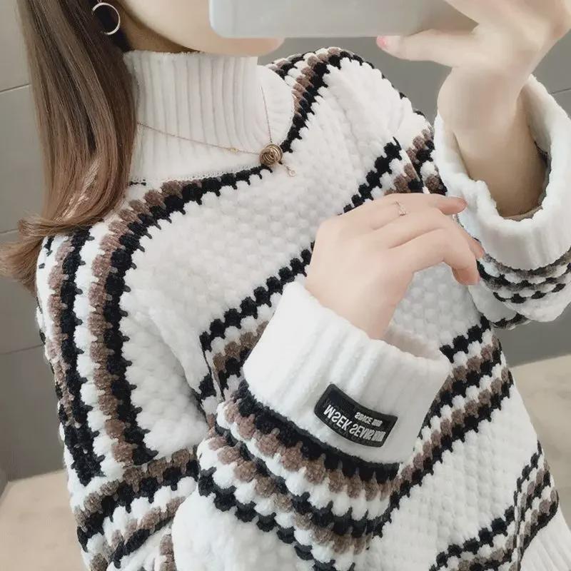 Korean Style High Collar Loose Knit Sweater - Autumn/Winter Women's Fashion