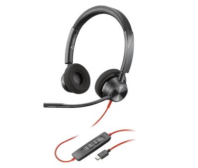 Casque Filaire Poly Blackwire 3320 Connexion Annulation de Bruit avec Microphone Léger Année Fabricant Windows Mac Chrome Écouteurs Conférence Web