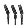 3PCS 1/4 3/8 5/16 Magnetic Pivot Nut Driver Set 1/4inch Hex Shank Bit Holder Rotation Impact Driver Socket for Impact Drill Work