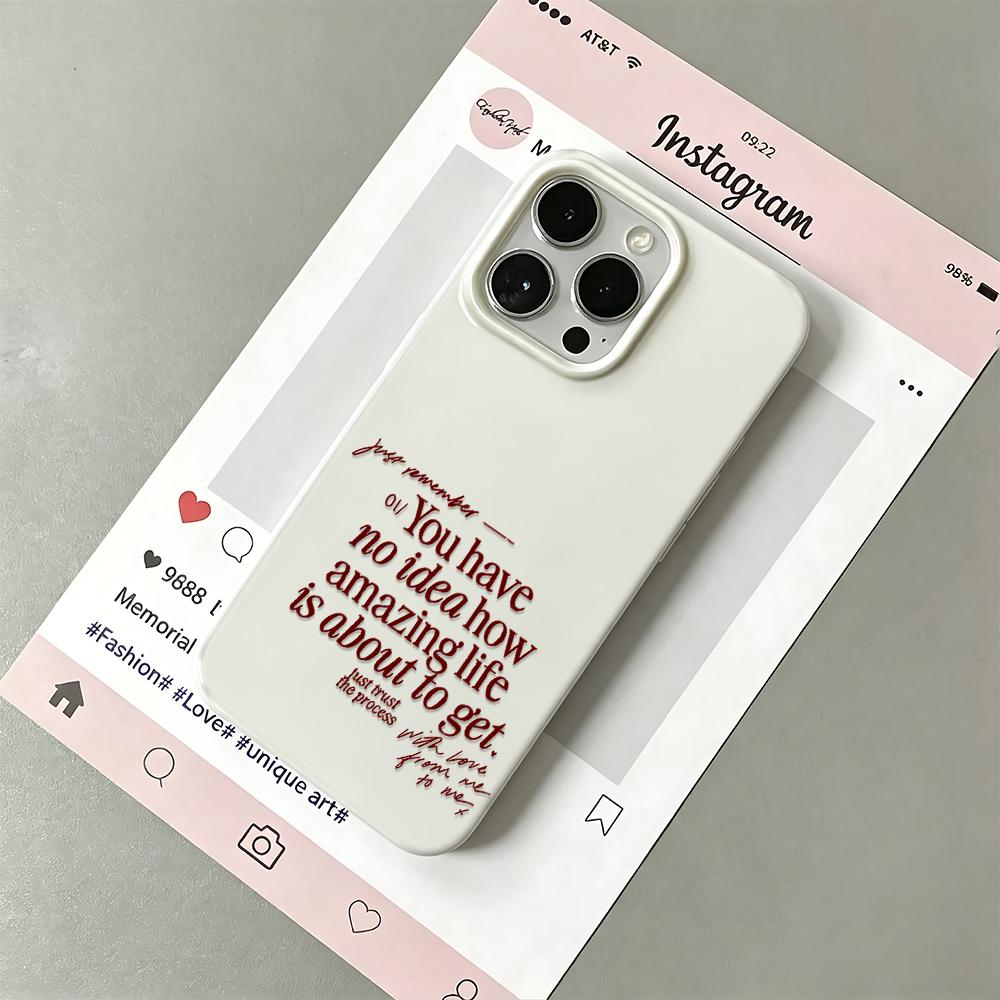 Anti-Scratch Inspirational English Silicone Case For Iphone 14 17 13 11 16 Plus 12 15 Pro Max Durable Protective Cover