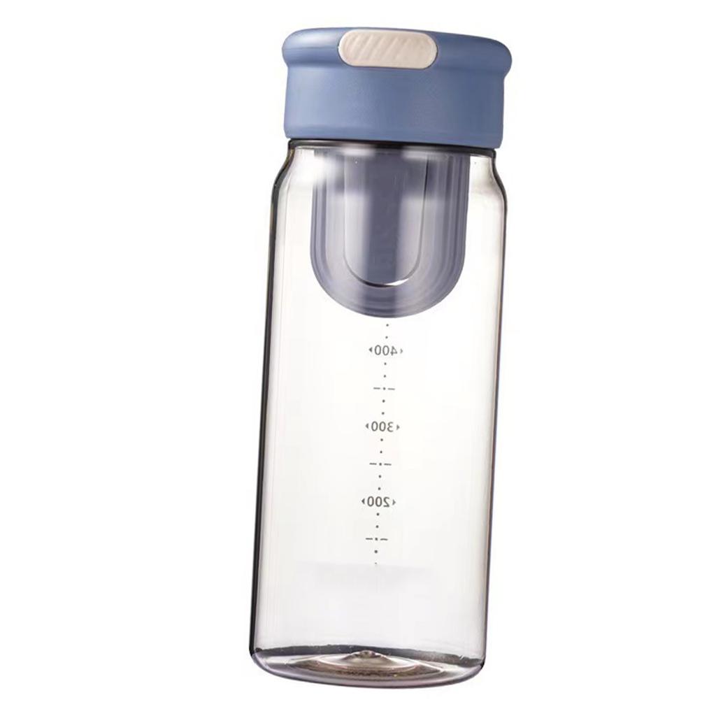 Plastic Water Bottle Built in Tea Strainer Clear Body 650ml Sport Water Bottle for   Staff