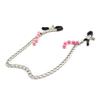 1 Pair Adjustable Nipple Clamps with Long Metal Chain and Colorful Beads Women Fetish Flirt Bondage Sex Toys