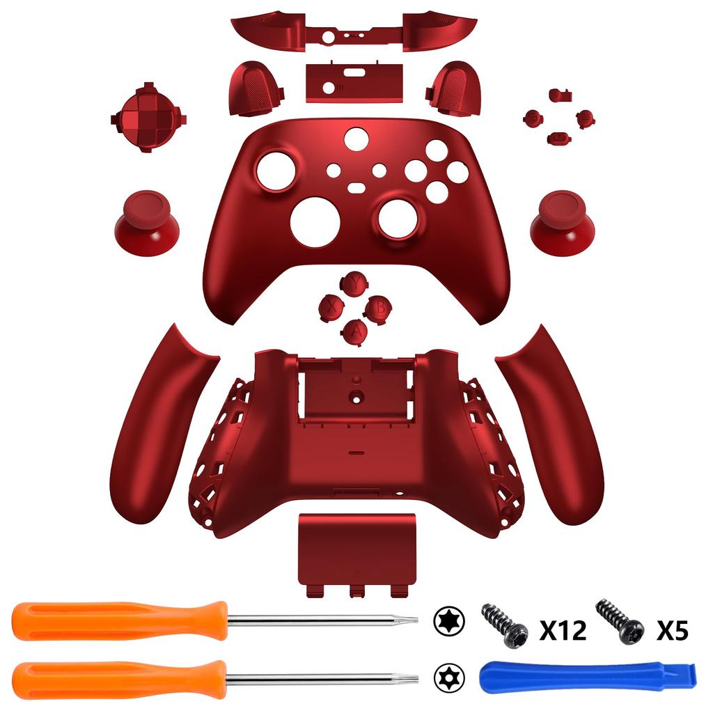 eXtremeRate Full Shell Button Set for Xbox Series X S Replacement Side Rail Grip Front Backplate Cover for Xbox Core Wireless Controller Not &