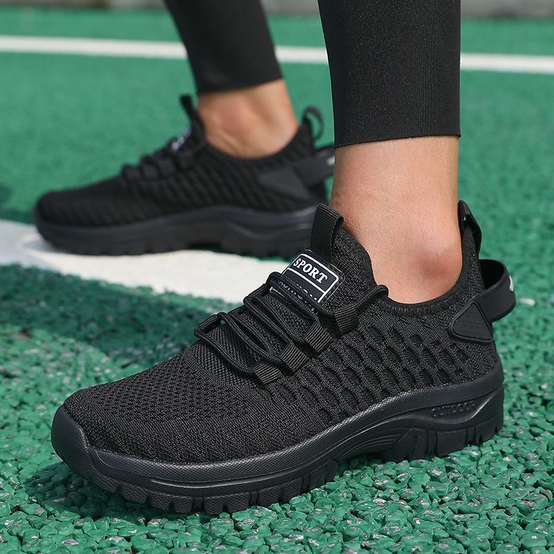 Fashion Women Sneakers Trendy Breathable  Comfortable Soft Running Shoes High - Quality Knit Upper Lace Up Tenis Feminino