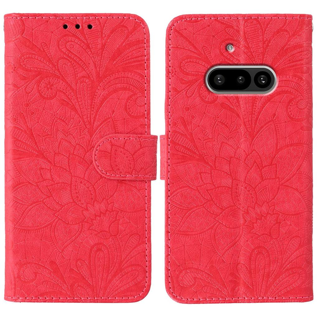 For Nothing Phone (3a) Case Lace Flowers PU Leather Flip Wallet Phone Cover