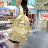 Middle School Student Schoolbag Female Solid Color Backpack Campus Schoolbag