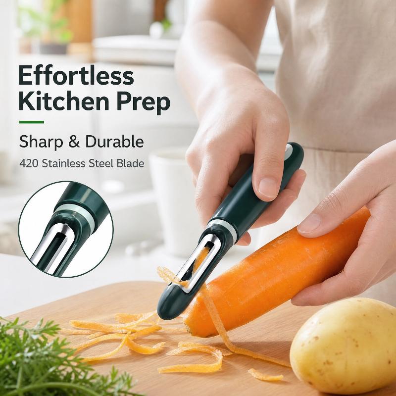 Stainless Steel Vegetable Fruit Peeler Ergonomic Non-Slip Handle Rust Resistant for Home Kitchen Restaurant Food Prep