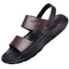 Fashion Men's Dual-purpose Driving Slippers for Men Summer New Designer Soft Sole Beach Shoes Male Fashion Casual Leather Sandals Man