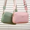 New Large Capacity Crossbody Bag Casual Multi Zipper Messenger Bag Solid Color PU Leather Shoulder Bag