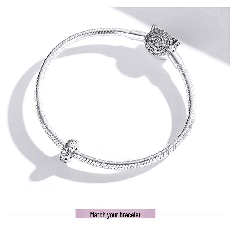 Silver Ziyun Heart-Shaped Lace Silicone Spacer Beads SCC1949
