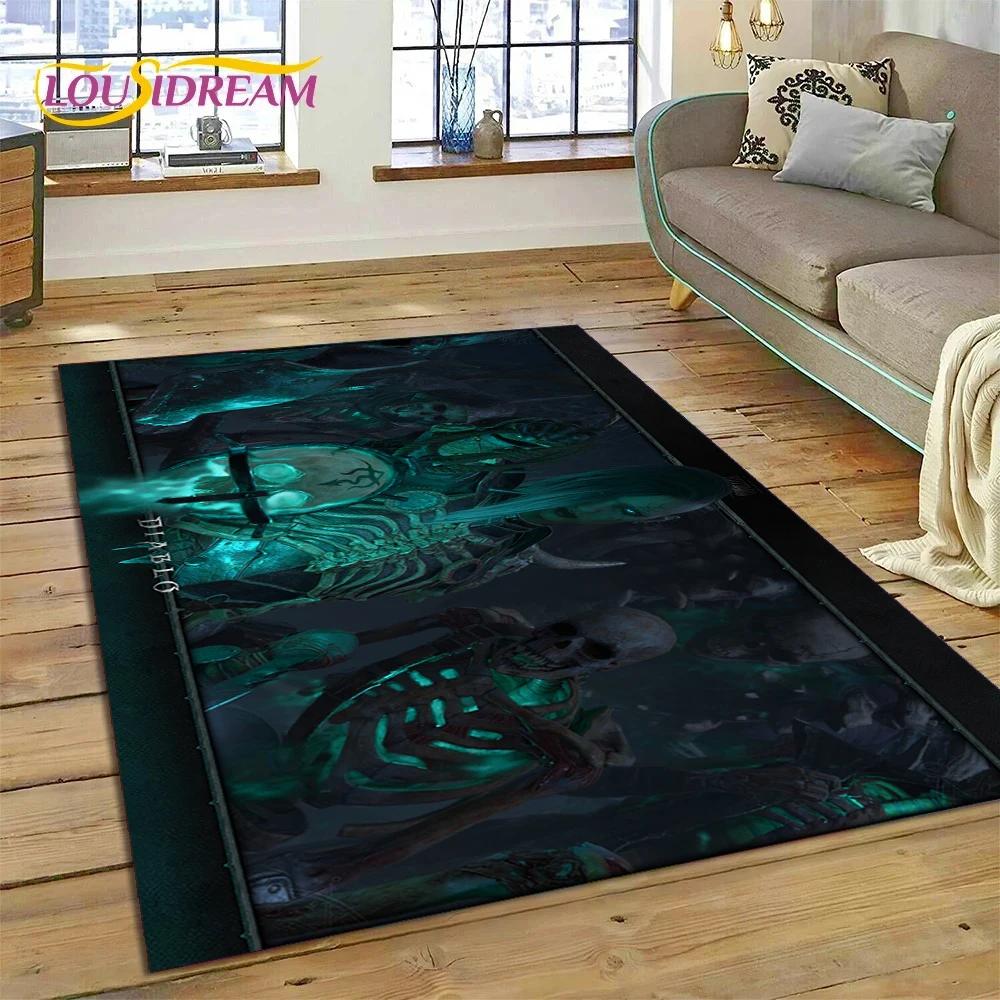 Alfombra de Juego Retro 3D de Diablo para Dormitorio, Sala de Estar, Decoración del Hogar, Sofá, Niños Jugando, Decoración Grande, Felpudo de Regalo