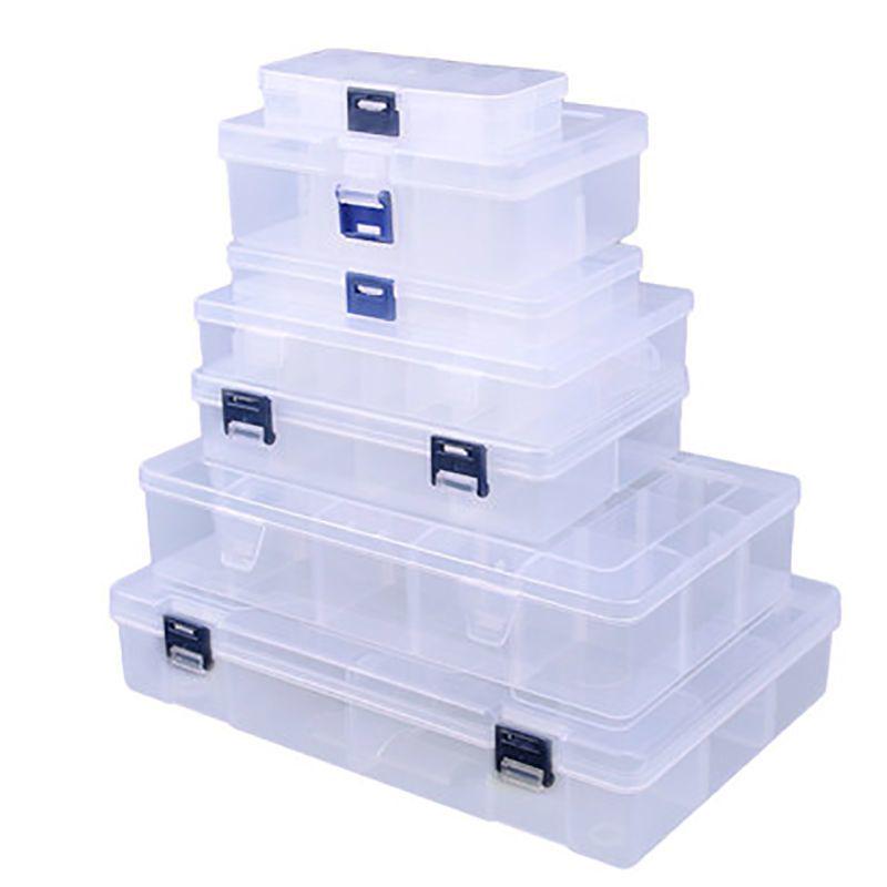 Transparent Compartmentalized Storage Box for Jewelry, Hardware, and Fishing Accessories
