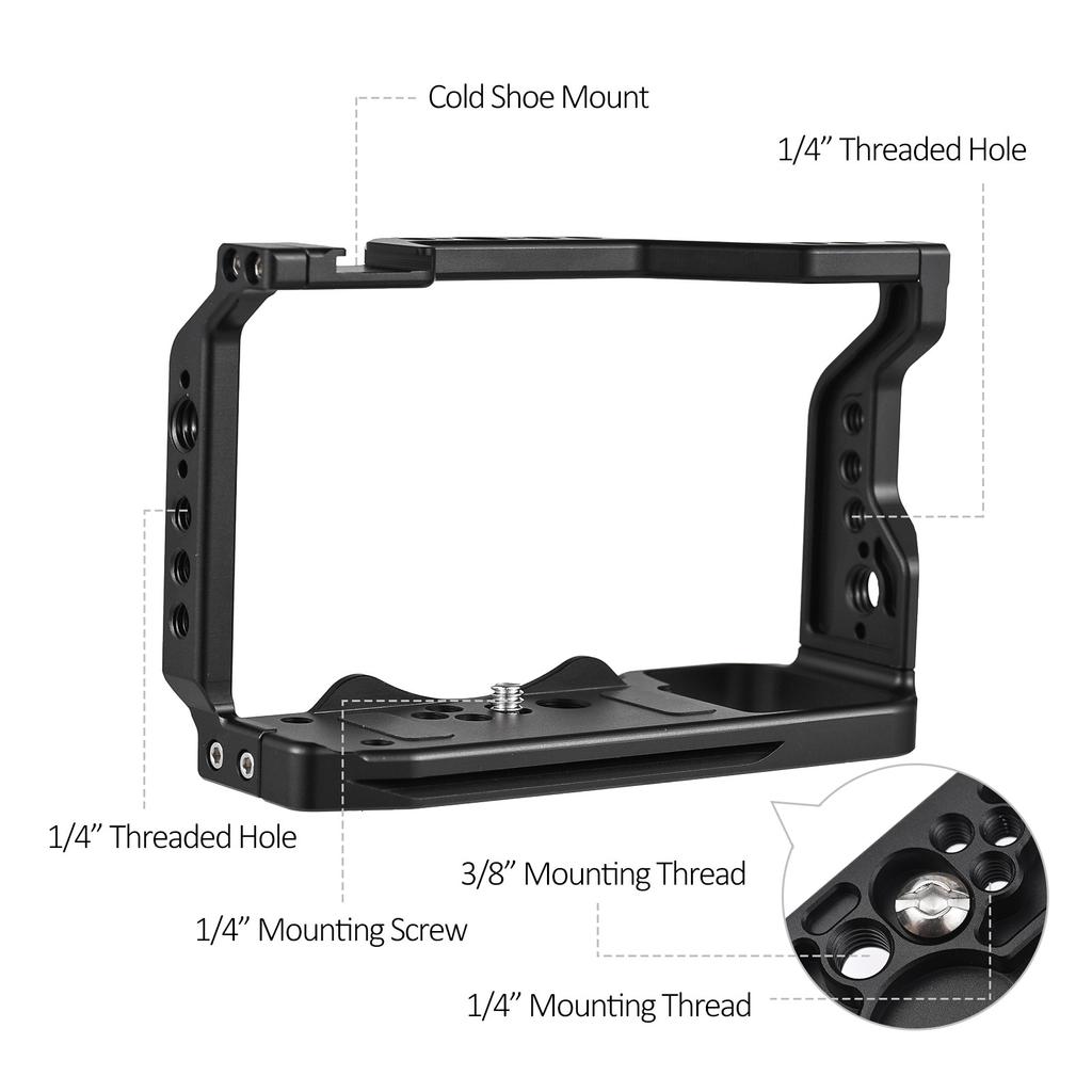 JLwin Protective Camera Cage Aluminum Alloy with Quick Release Plate Cold Shoe Mount Magnetic