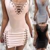 Women's Solid Color Deep V-Neck Sexy Bandage Dress