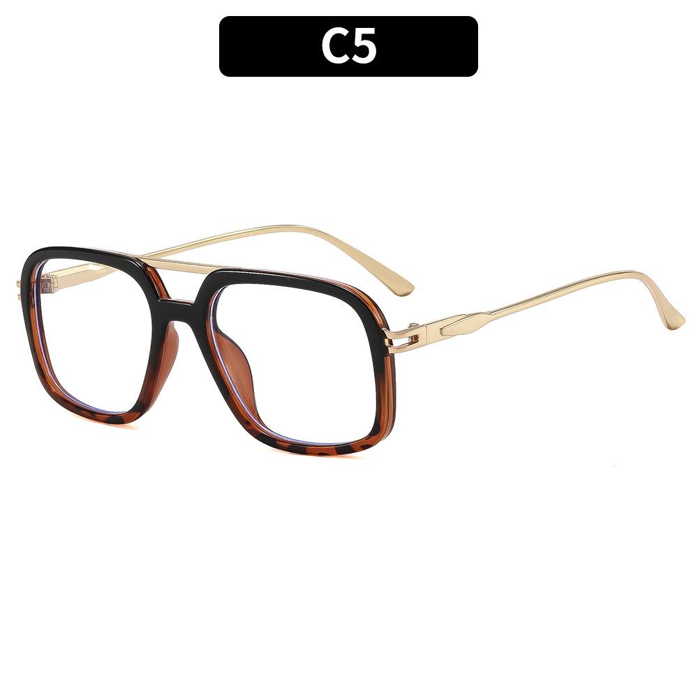 Stylish Women's Double-Bridge Blue-Light-Blocking Non-Prescription Glasses Frames for Street Style