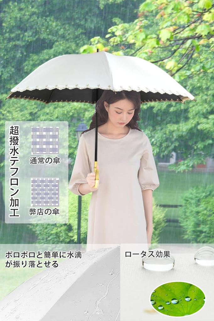 hiino kano UV Light Long Perfect for Rain or Ultra Lightweight Bamboo Perfect Gift for Respect for the Aged or 8 50cm Main Rib Women's Parasol,
