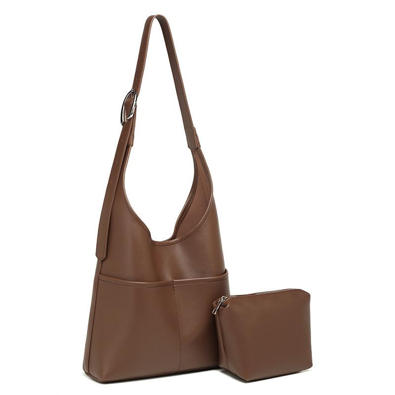 

Vintage college style soft leather tote bag casual simple versatile shoulder bag women s large-capacity mother and child bag 28*9*40