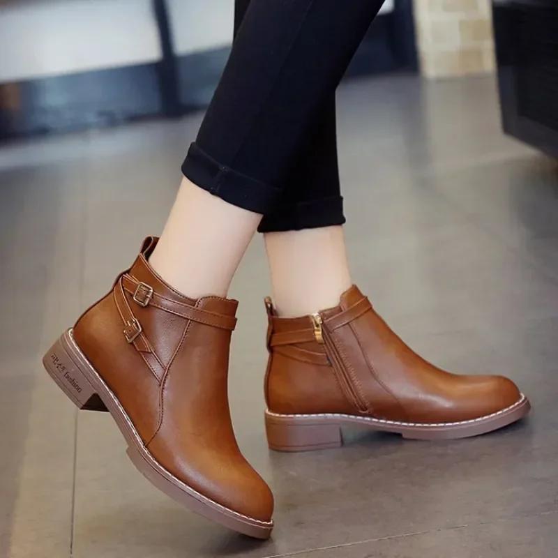 Shoes for Women Shoes Women Boots Comfortable Waterproof Boots Fashion Plus Size Thick Sole Ankle Boots