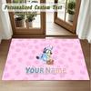 Crystal Velvet Square Rug Custom NameBluey Pattern Non Slip Home Floor Decor Rug