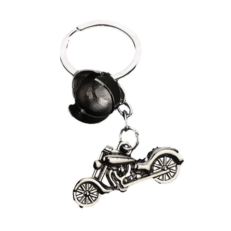 New Creative Motorcycle Keychain Men Women 3 Colors Locomotive Helmet Metal Holder Pendent Key Ring Bag Decoration Jewelry