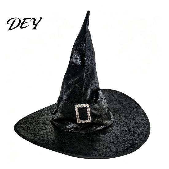 Kapelusz Czarownicy do Cosplayu, Kapelusz Czarodzieja na Halloween, Stożek dla Dorosłych i Dzieci z Pajęczyną i Gwiazdą Dekoracyjną, Rekwizyt Kostiumu na Imprezę Gotycką, Akcesorium na Halloween