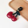 Cute 3D Peach Heart Cherry Car Key Chains Red Pink Love Versatile Bag Pendant Key Chains for Women