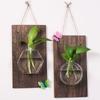 Vintage Hydroponic Container Creative Plant Flower Pots Aquarium Wall Mount Glass Vase  Room