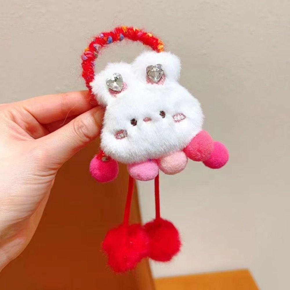 Tassel Lion Awakening Headwear Plush Ball Plush Elastic Hair Band Cute New Year Hair Rope  Travel